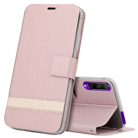 Handytasche Stand Schutzhülle Leder Hülle L07 für Huawei P Smart Pro (2019) Rosegold