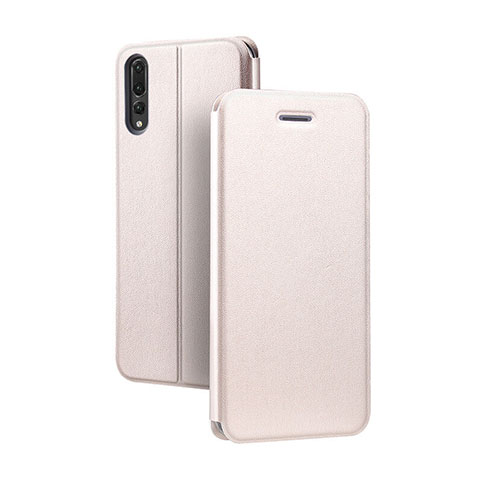 Handytasche Stand Schutzhülle Leder Hülle L07 für Huawei P20 Pro Rosegold