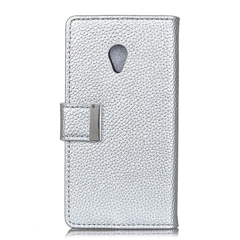 Handytasche Stand Schutzhülle Leder Hülle L08 für Alcatel 1X (2019) Silber