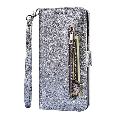 Handytasche Stand Schutzhülle Leder Hülle L08 für Samsung Galaxy S20 Ultra 5G Silber