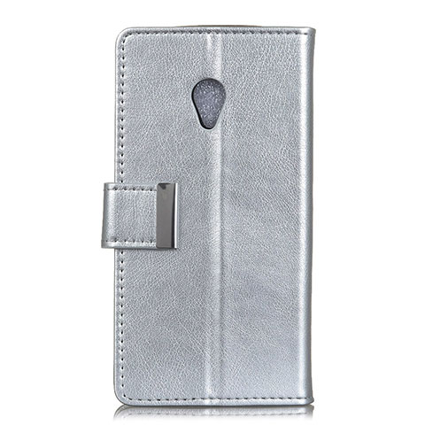 Handytasche Stand Schutzhülle Leder Hülle L09 für Alcatel 1X (2019) Silber