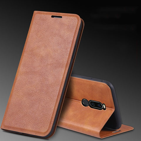 Handytasche Stand Schutzhülle Leder Hülle L12 für Xiaomi Redmi 8 Braun