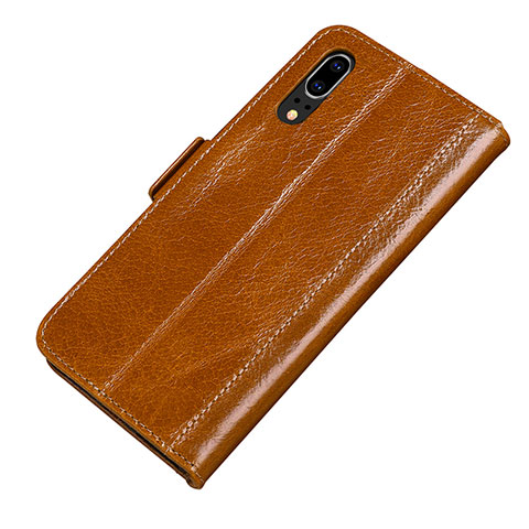 Handytasche Stand Schutzhülle Leder Hülle P01 für Huawei P20 Orange