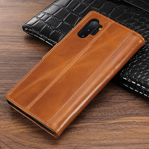 Handytasche Stand Schutzhülle Leder Hülle P01 für Samsung Galaxy Note 10 Plus Orange