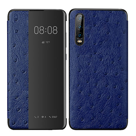 Handytasche Stand Schutzhülle Leder Hülle P02 für Huawei P30 Blau