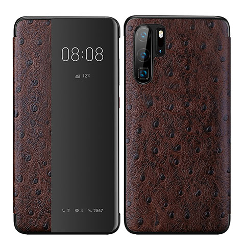 Handytasche Stand Schutzhülle Leder Hülle P02 für Huawei P30 Pro Braun