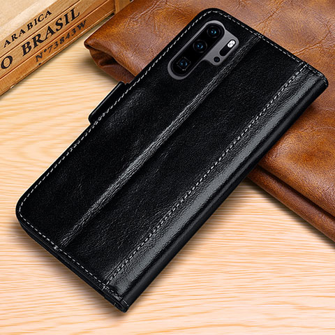 Handytasche Stand Schutzhülle Leder Hülle P03 für Huawei P30 Pro New Edition Schwarz