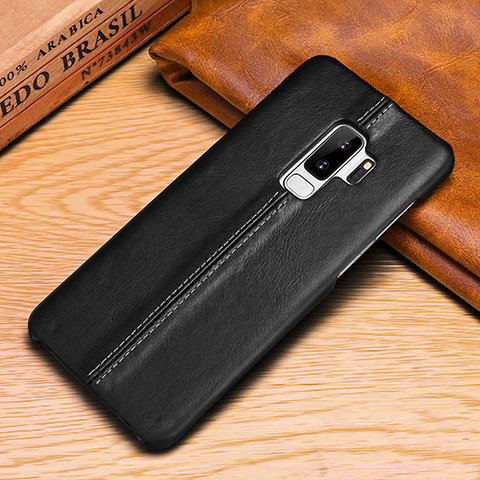 Handytasche Stand Schutzhülle Leder Hülle P03 für Samsung Galaxy S9 Schwarz