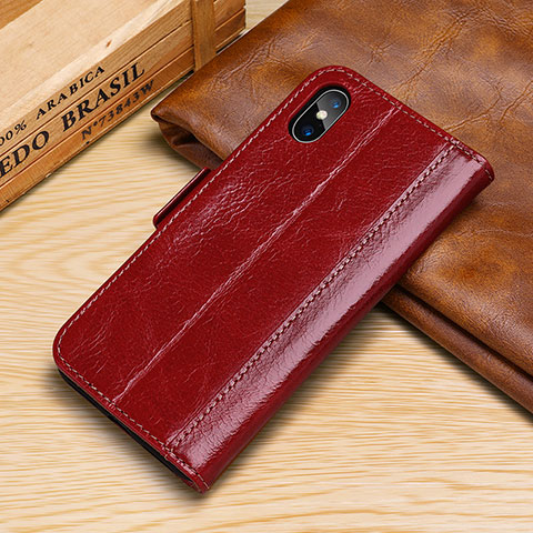 Handytasche Stand Schutzhülle Leder Hülle P05 für Apple iPhone Xs Max Rot