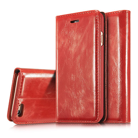 Handytasche Stand Schutzhülle Leder Hülle T01 für Apple iPhone 6 Plus Rot