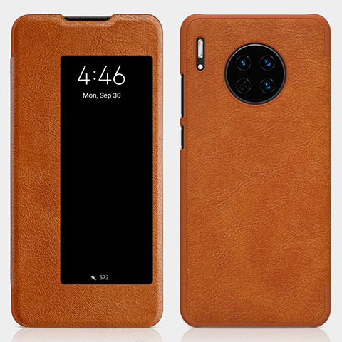 Handytasche Stand Schutzhülle Leder Hülle T01 für Huawei Mate 30 Orange