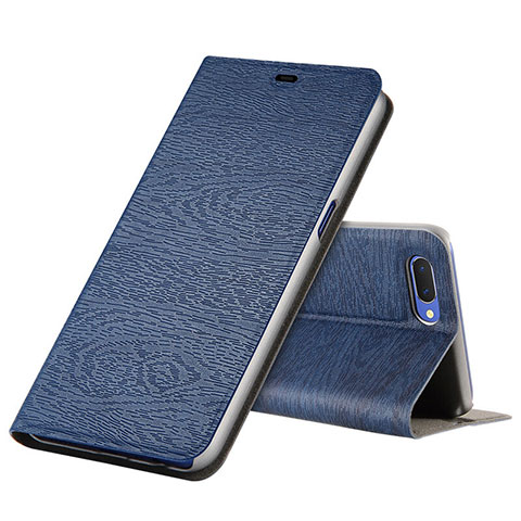 Handytasche Stand Schutzhülle Leder Hülle T01 für Oppo K1 Blau