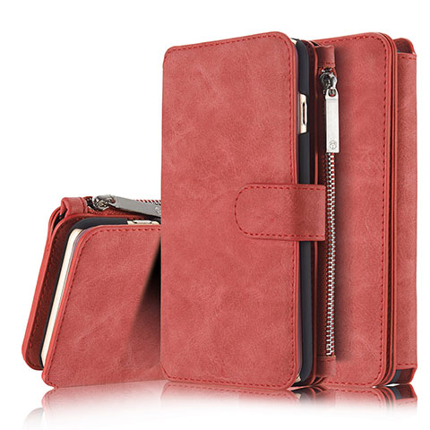 Handytasche Stand Schutzhülle Leder Hülle T02 für Apple iPhone 6 Plus Rot