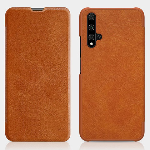 Handytasche Stand Schutzhülle Leder Hülle T02 für Huawei Honor 20S Orange