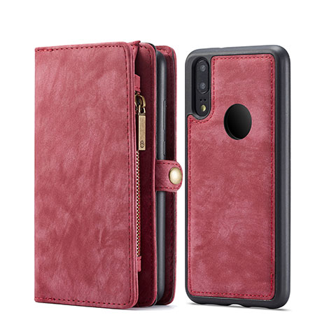 Handytasche Stand Schutzhülle Leder Hülle T02 für Huawei P20 Lite Rot