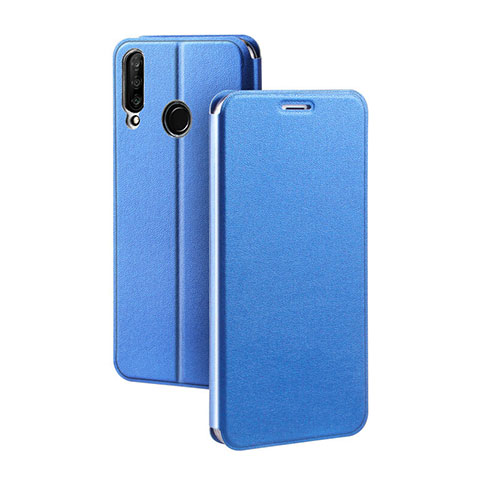 Handytasche Stand Schutzhülle Leder Hülle T02 für Huawei P30 Lite XL Blau