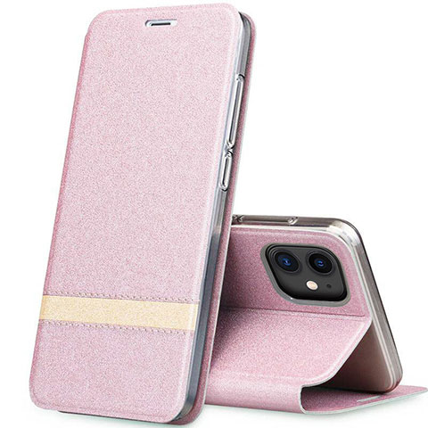 Handytasche Stand Schutzhülle Leder Hülle T03 für Apple iPhone 11 Rosegold