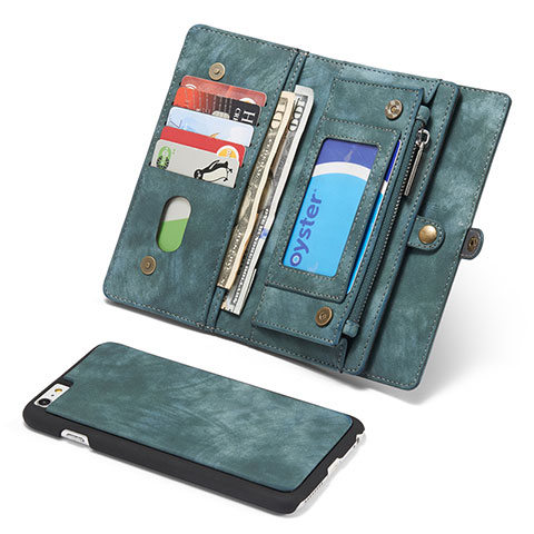 Handytasche Stand Schutzhülle Leder Hülle T03 für Apple iPhone 6 Plus Grün