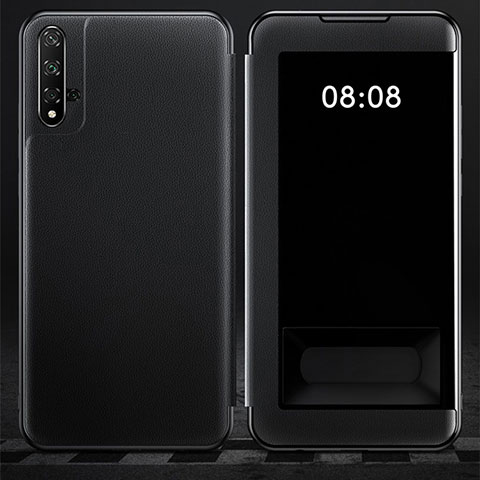 Handytasche Stand Schutzhülle Leder Hülle T03 für Huawei Honor 20 Schwarz