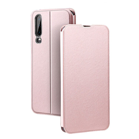 Handytasche Stand Schutzhülle Leder Hülle T03 für Huawei P30 Rosegold