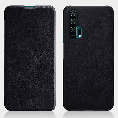 Handytasche Stand Schutzhülle Leder Hülle T04 für Huawei Honor 20 Pro Schwarz