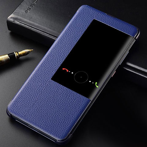 Handytasche Stand Schutzhülle Leder Hülle T04 für Huawei Mate 20 Blau