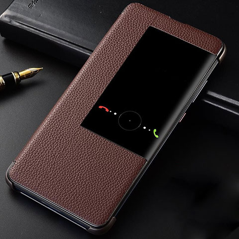 Handytasche Stand Schutzhülle Leder Hülle T04 für Huawei Mate 20 Braun