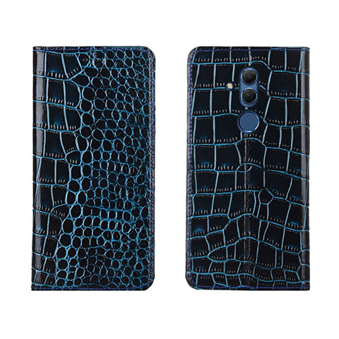 Handytasche Stand Schutzhülle Leder Hülle T04 für Huawei Mate 20 Lite Blau