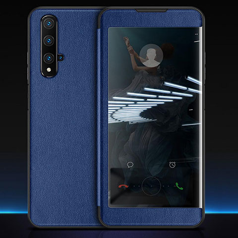 Handytasche Stand Schutzhülle Leder Hülle T05 für Huawei Honor 20 Blau