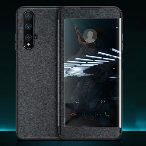 Handytasche Stand Schutzhülle Leder Hülle T05 für Huawei Honor 20 Schwarz