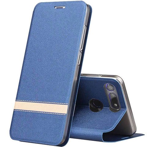 Handytasche Stand Schutzhülle Leder Hülle T05 für Huawei Honor V20 Blau