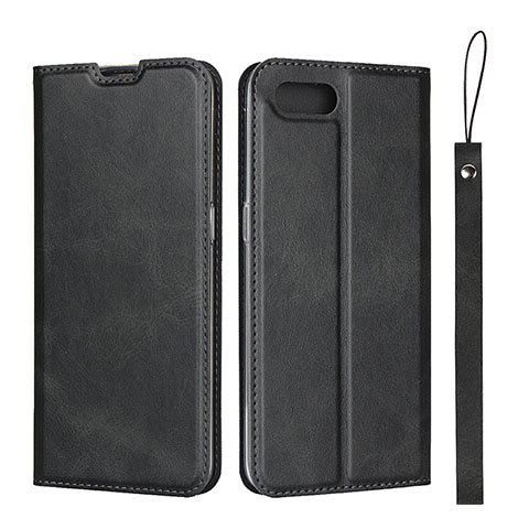 Handytasche Stand Schutzhülle Leder Hülle T05 für Oppo R15X Schwarz