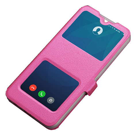 Handytasche Stand Schutzhülle Leder Hülle T05 für Oppo R17 Pro Pink