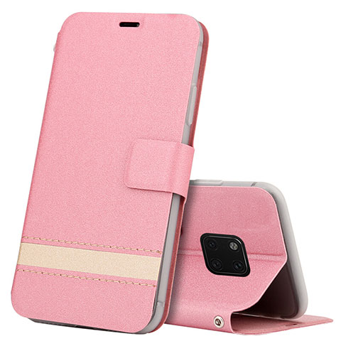 Handytasche Stand Schutzhülle Leder Hülle T06 für Huawei Mate 20 Pro Rosa