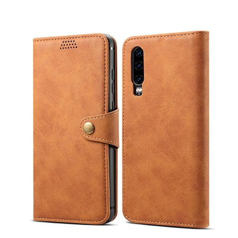 Handytasche Stand Schutzhülle Leder Hülle T06 für Huawei P30 Orange