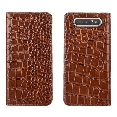 Handytasche Stand Schutzhülle Leder Hülle T06 für Samsung Galaxy A90 4G Orange