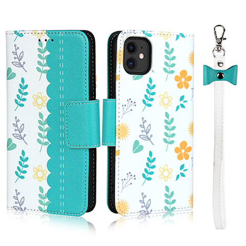 Handytasche Stand Schutzhülle Leder Hülle T07 für Apple iPhone 11 Cyan