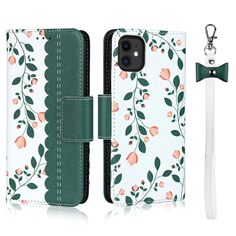 Handytasche Stand Schutzhülle Leder Hülle T07 für Apple iPhone 11 Grün