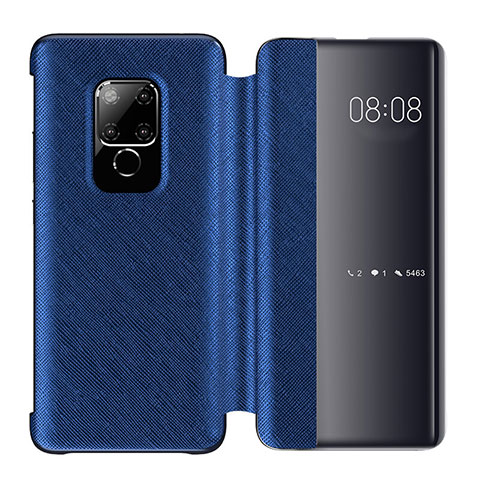 Handytasche Stand Schutzhülle Leder Hülle T07 für Huawei Mate 20 Blau