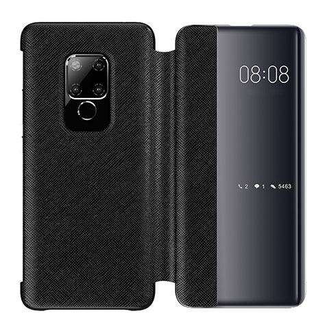 Handytasche Stand Schutzhülle Leder Hülle T07 für Huawei Mate 20 Schwarz