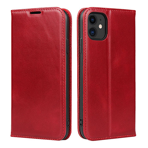 Handytasche Stand Schutzhülle Leder Hülle T08 für Apple iPhone 11 Rot