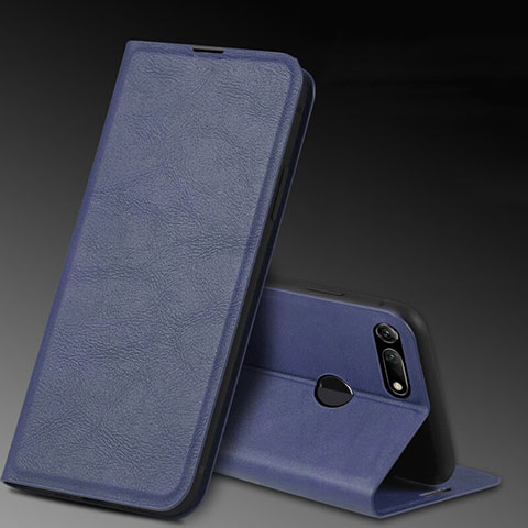 Handytasche Stand Schutzhülle Leder Hülle T08 für Huawei Honor V20 Blau