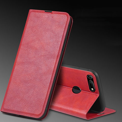 Handytasche Stand Schutzhülle Leder Hülle T08 für Huawei Honor V20 Rot
