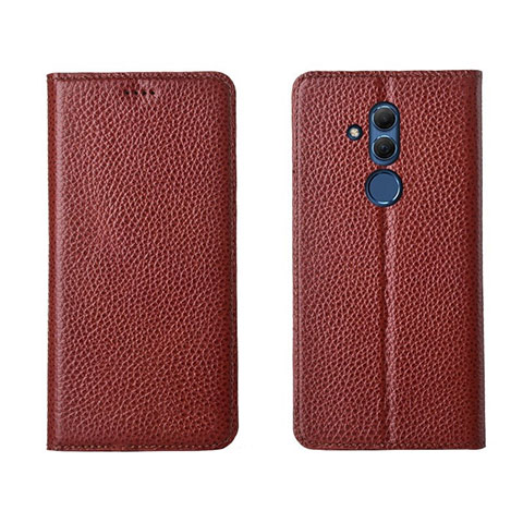 Handytasche Stand Schutzhülle Leder Hülle T08 für Huawei Mate 20 Lite Braun