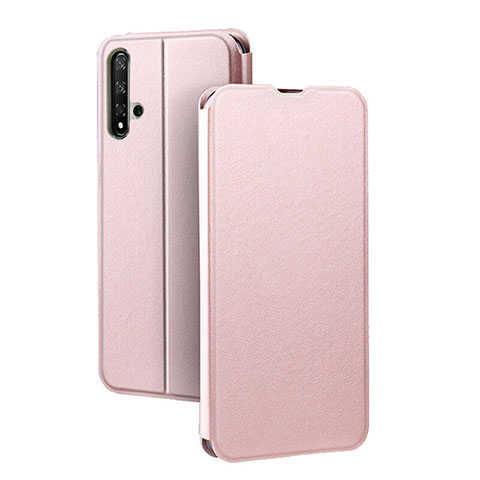 Handytasche Stand Schutzhülle Leder Hülle T08 für Huawei Nova 5T Rosegold