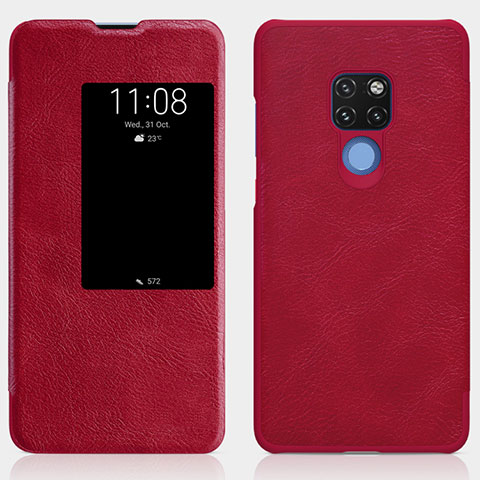 Handytasche Stand Schutzhülle Leder Hülle T10 für Huawei Mate 20 Rot