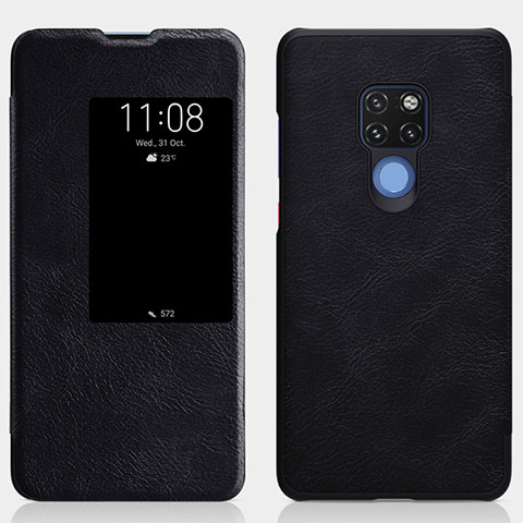 Handytasche Stand Schutzhülle Leder Hülle T10 für Huawei Mate 20 Schwarz