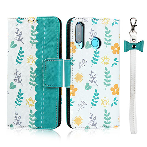 Handytasche Stand Schutzhülle Leder Hülle T10 für Huawei Nova 4e Cyan