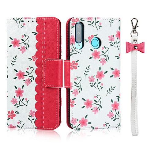 Handytasche Stand Schutzhülle Leder Hülle T10 für Huawei Nova 4e Rot