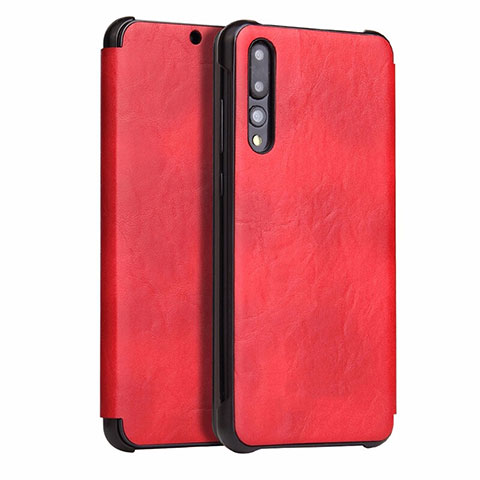 Handytasche Stand Schutzhülle Leder Hülle T10 für Huawei P20 Pro Rot